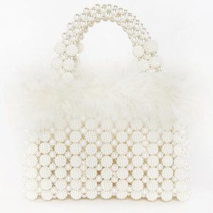 NWT Show Me Your Mumu "I Do" Ivory Beaded Bag
